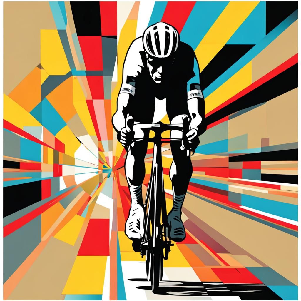 Tour de France in Geometric Pop Art Style
