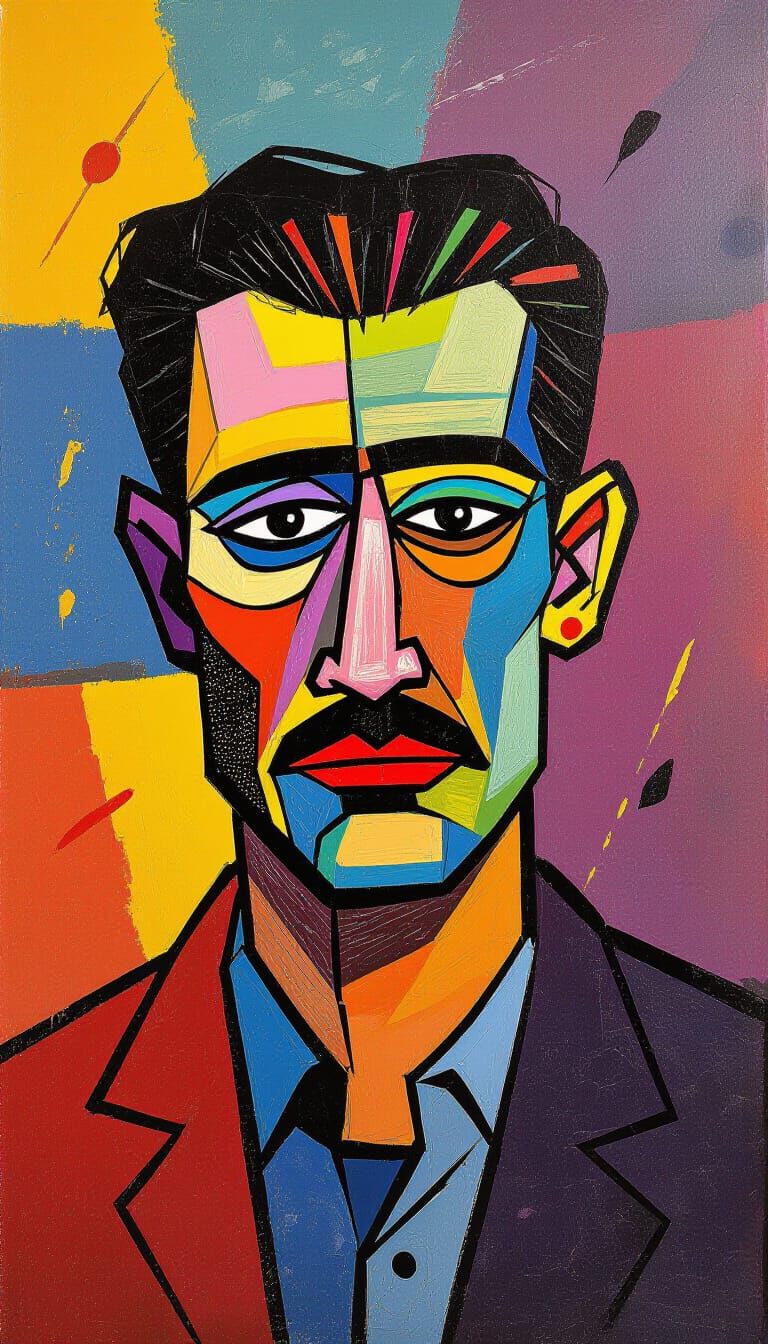 Abstract Splatter Painting in Expressionist Style