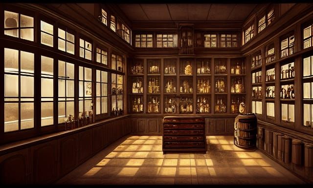 Mad Scientist's Apothecary: Detailed Interior in Fantasy Col...
