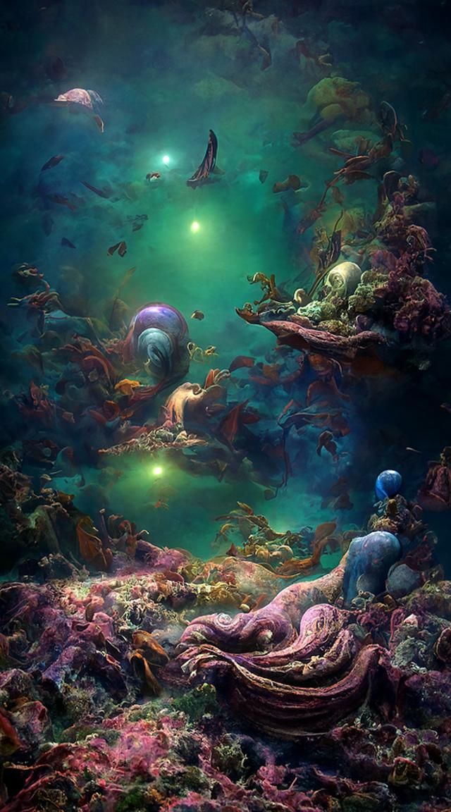Dreamy Deep Sea Scuba Diving Fantasy