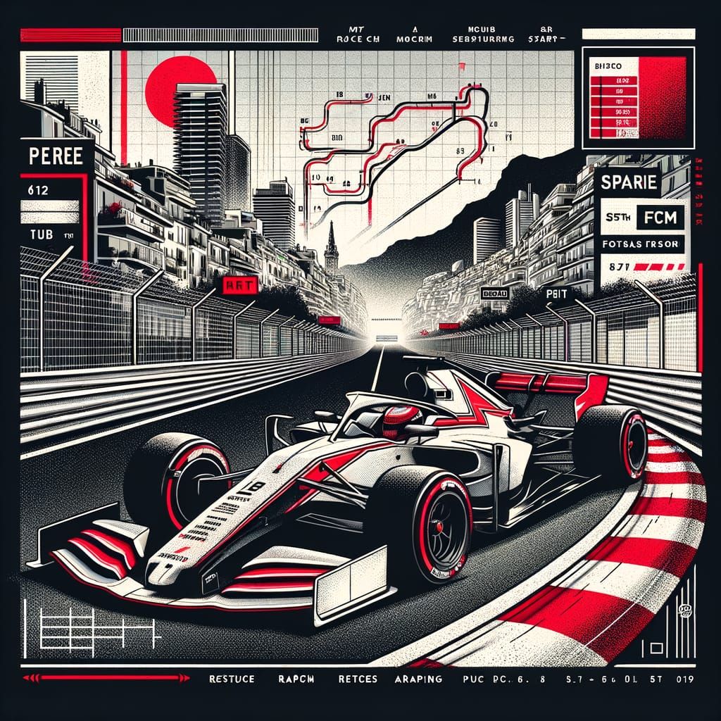 Futuristic Formula Race Car Speeding on Stylized Circuit