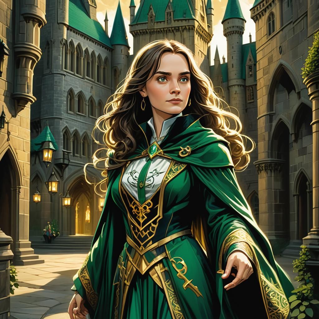 Hogwarts Wizard in Comic Book Style