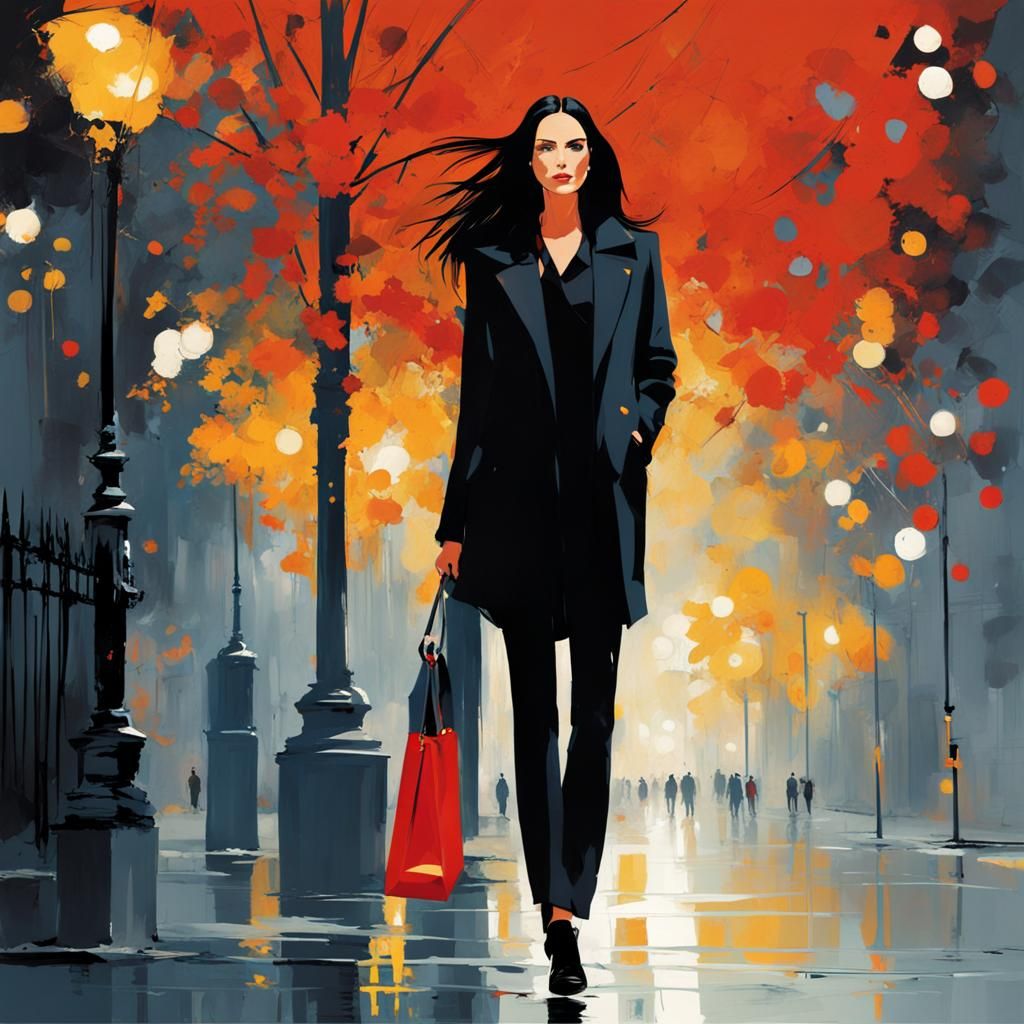 Acrylic Painting of a Woman in London