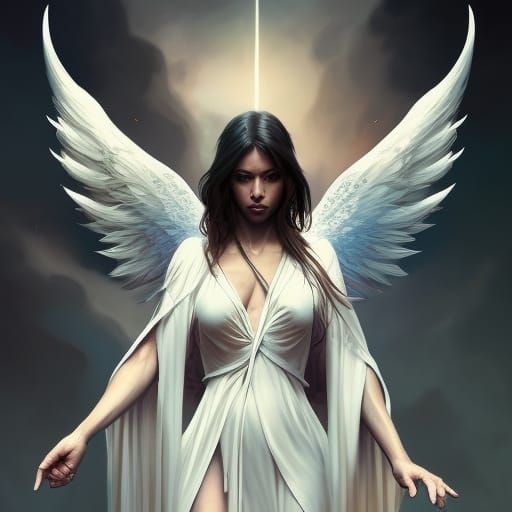 Angel of Death Portrait in Hyperrealistic Style