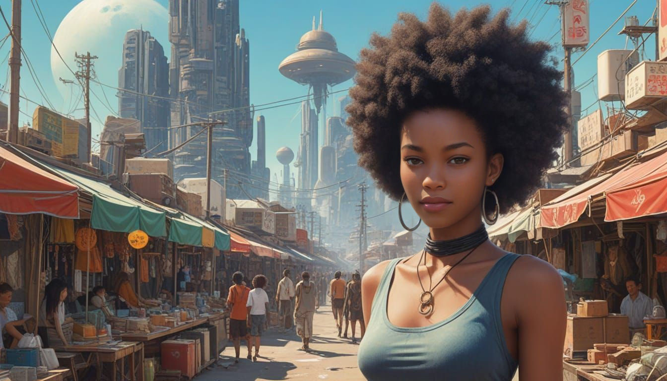 Solarpunk Cityscape in Vibrant Oriental Futurism