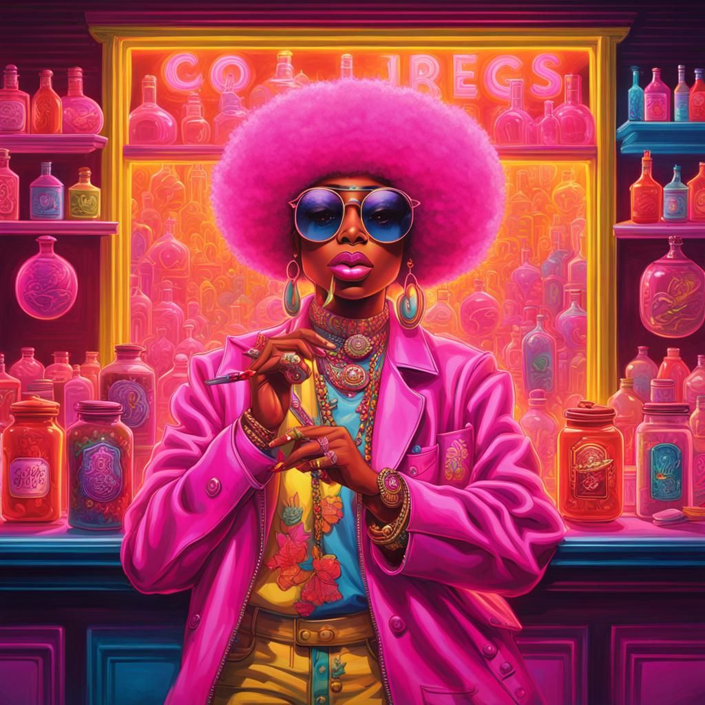 Psychedelic Pot Bar Kiss in Vibrant Pink