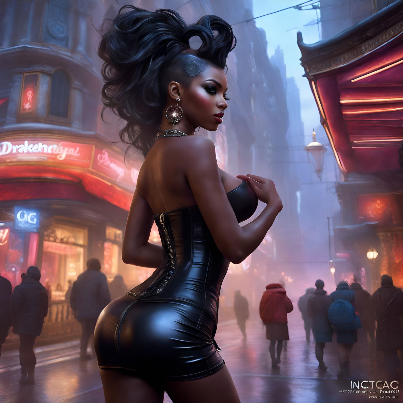 Flirty Draenei in Latex: Hyperdetailed Fantasy Art