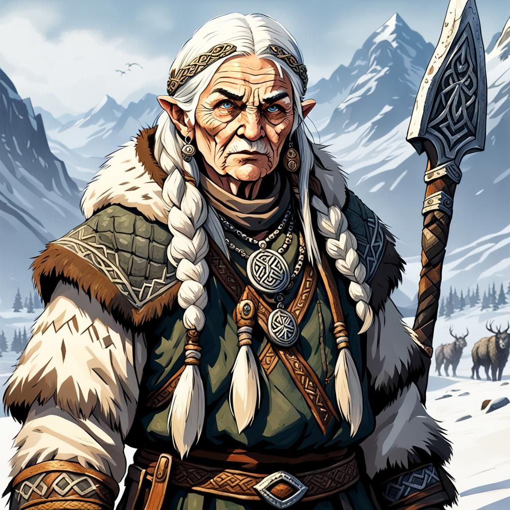 Nord Steppe Barbarian Granny with Pagan Jewellery