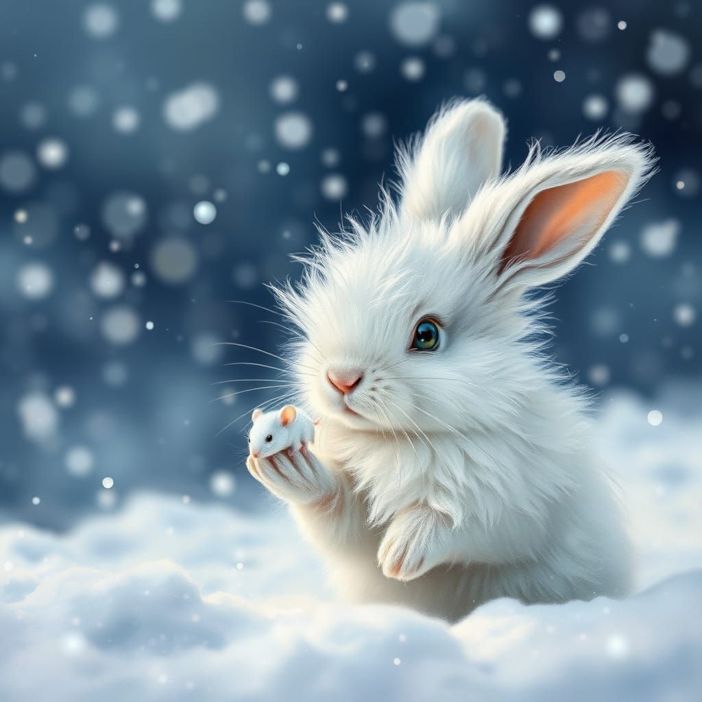 Whimsical Winter Wonderland in Impasto Oil Painting