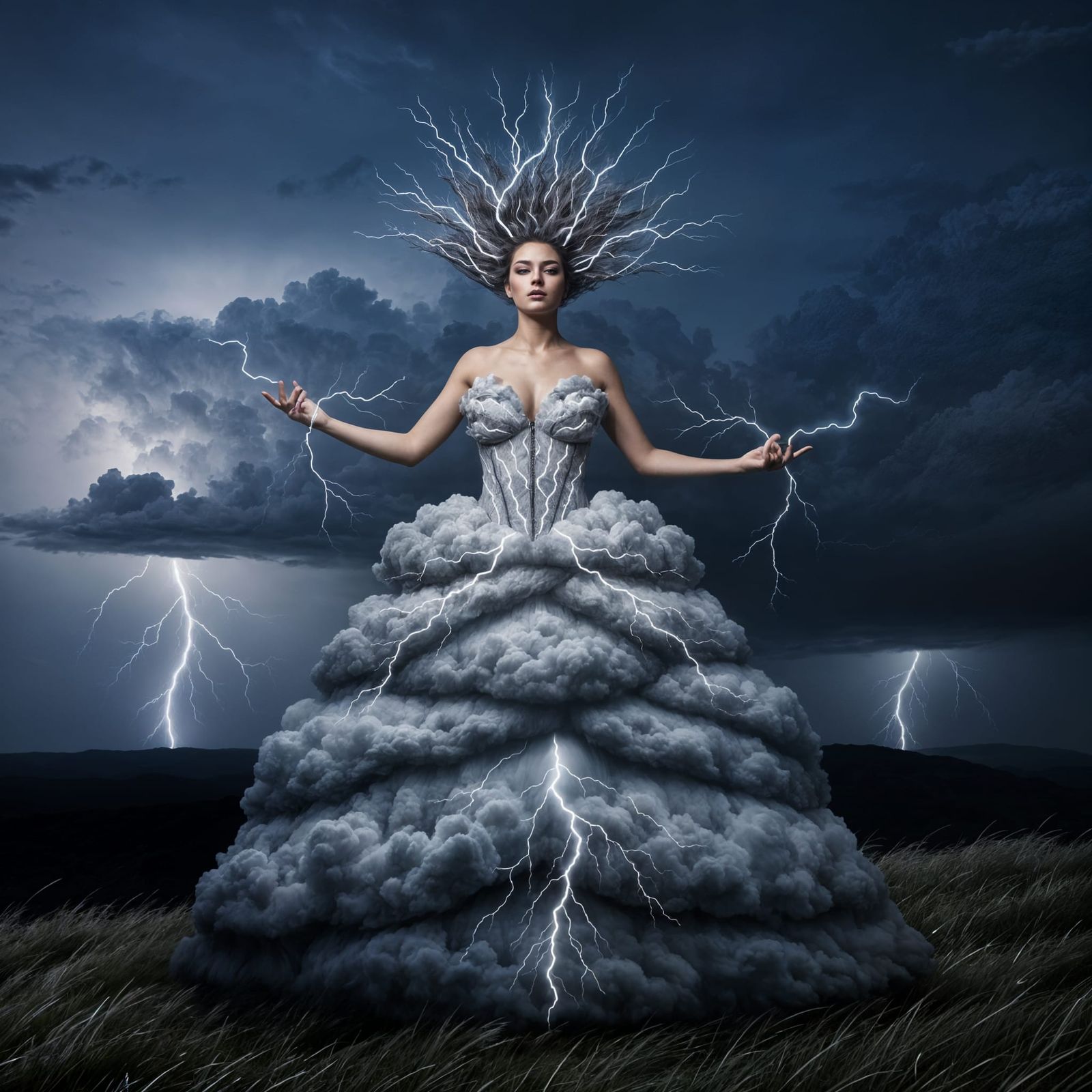 Storm Cloud Gown in Fashion Photography Style