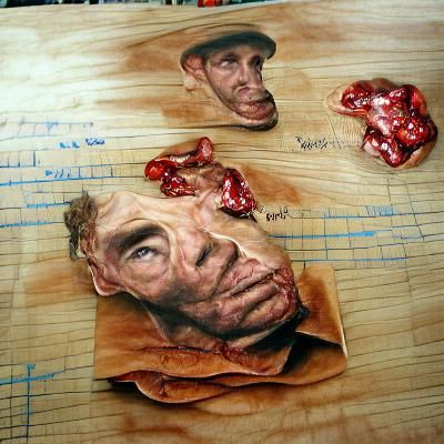Disturbing Crime Scene in Hyperrealism