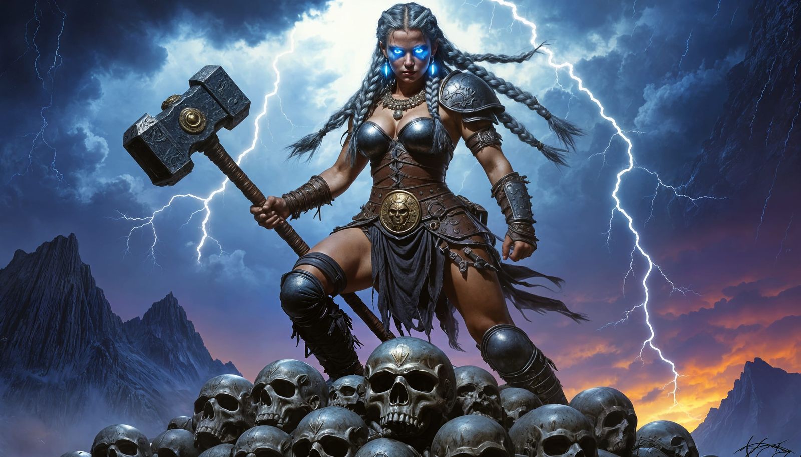 Barbarian Queen of Skulls in Heroic Realism