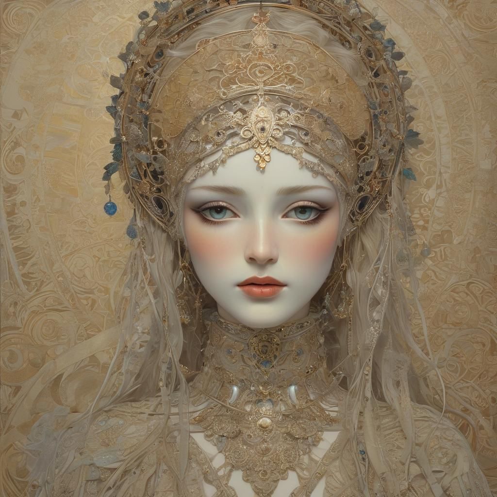 Zentangle - Fantasy Portraits in Muted Tones