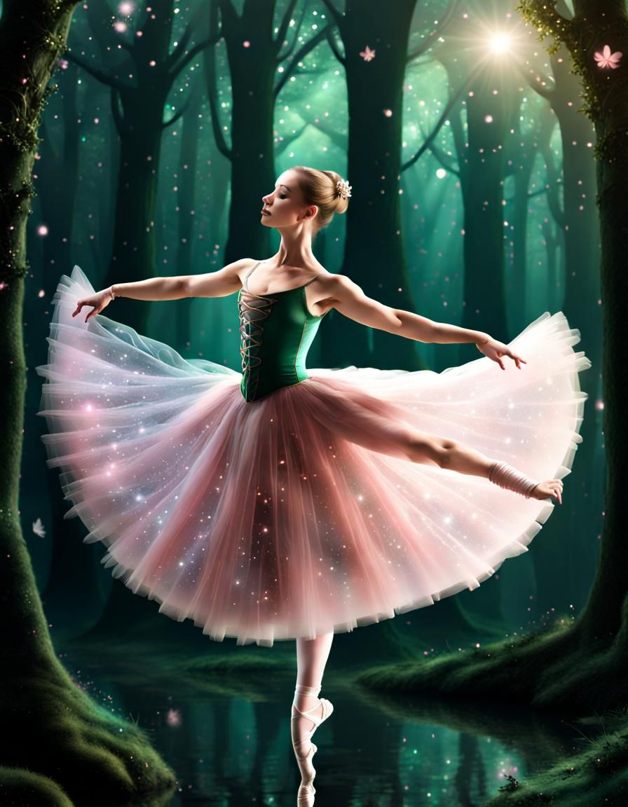 Ballerina in Enchanted Fairycore Forest