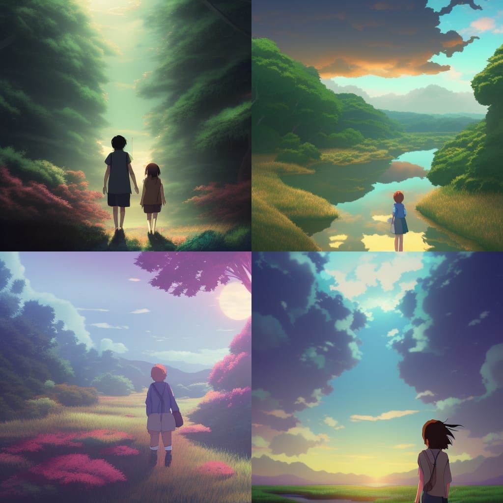 Anime Key Visual Inspired by Studio Ghibli