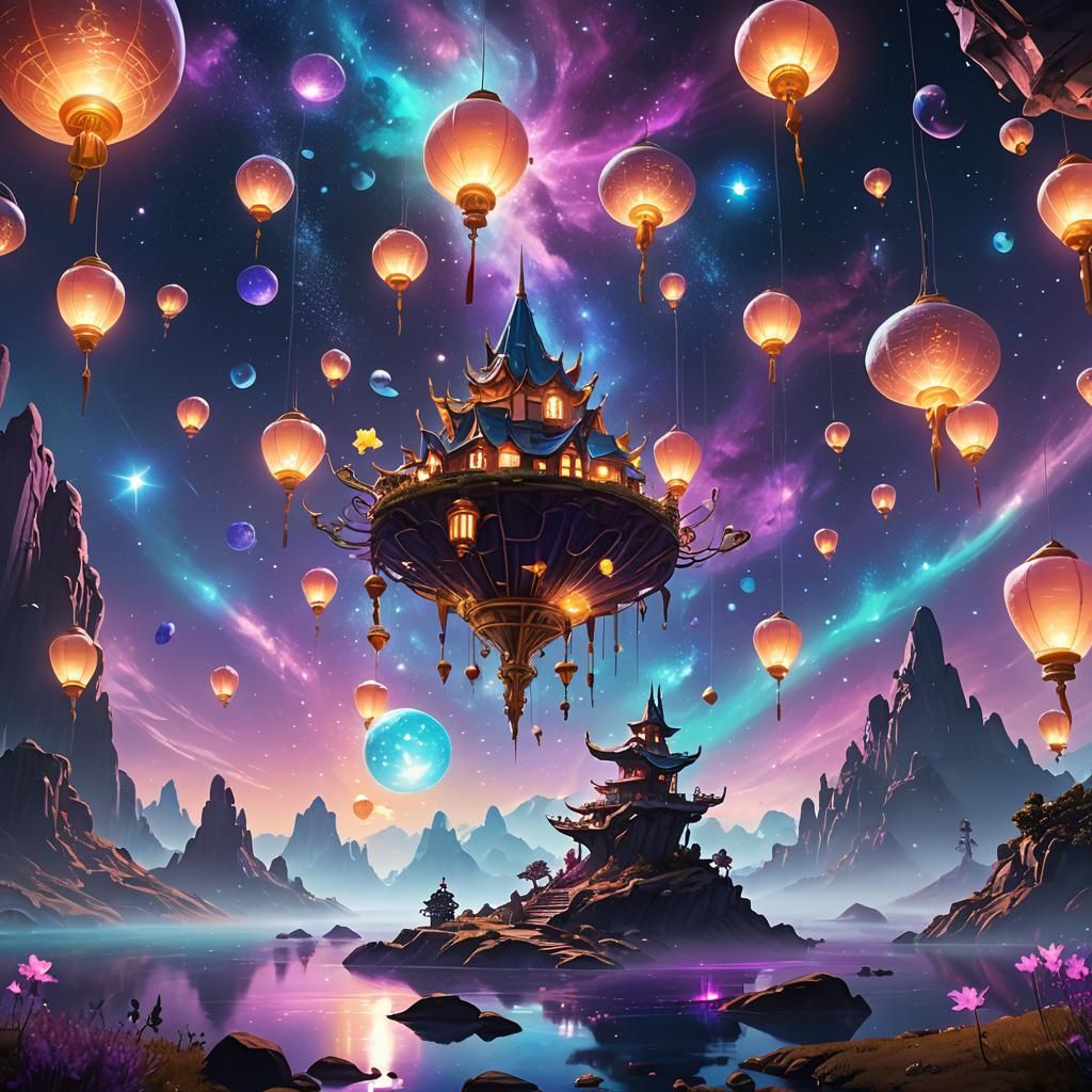 Ethereal Starseed Gathering on Floating Islands