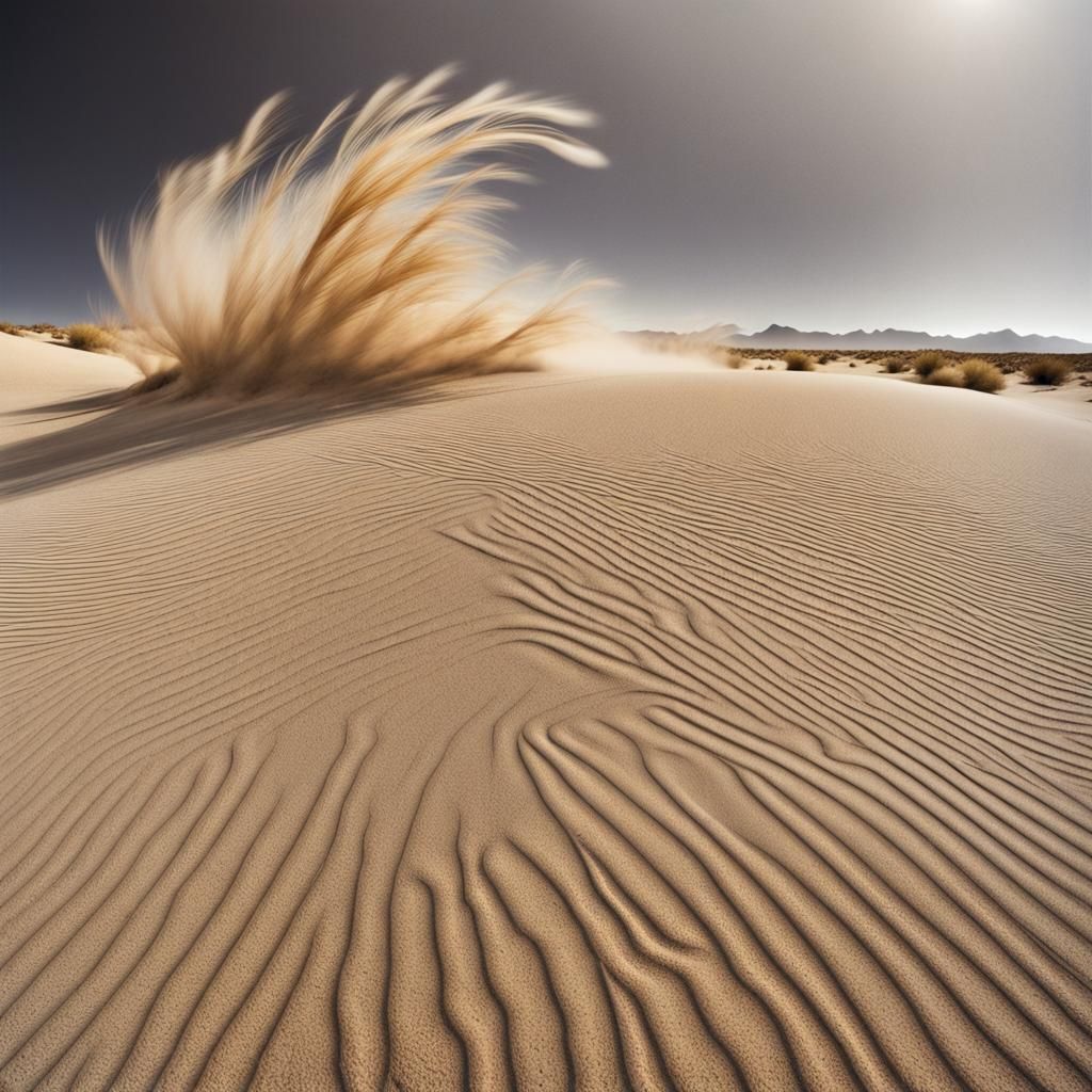 Windswept Mojave Desert in Vorticism Style