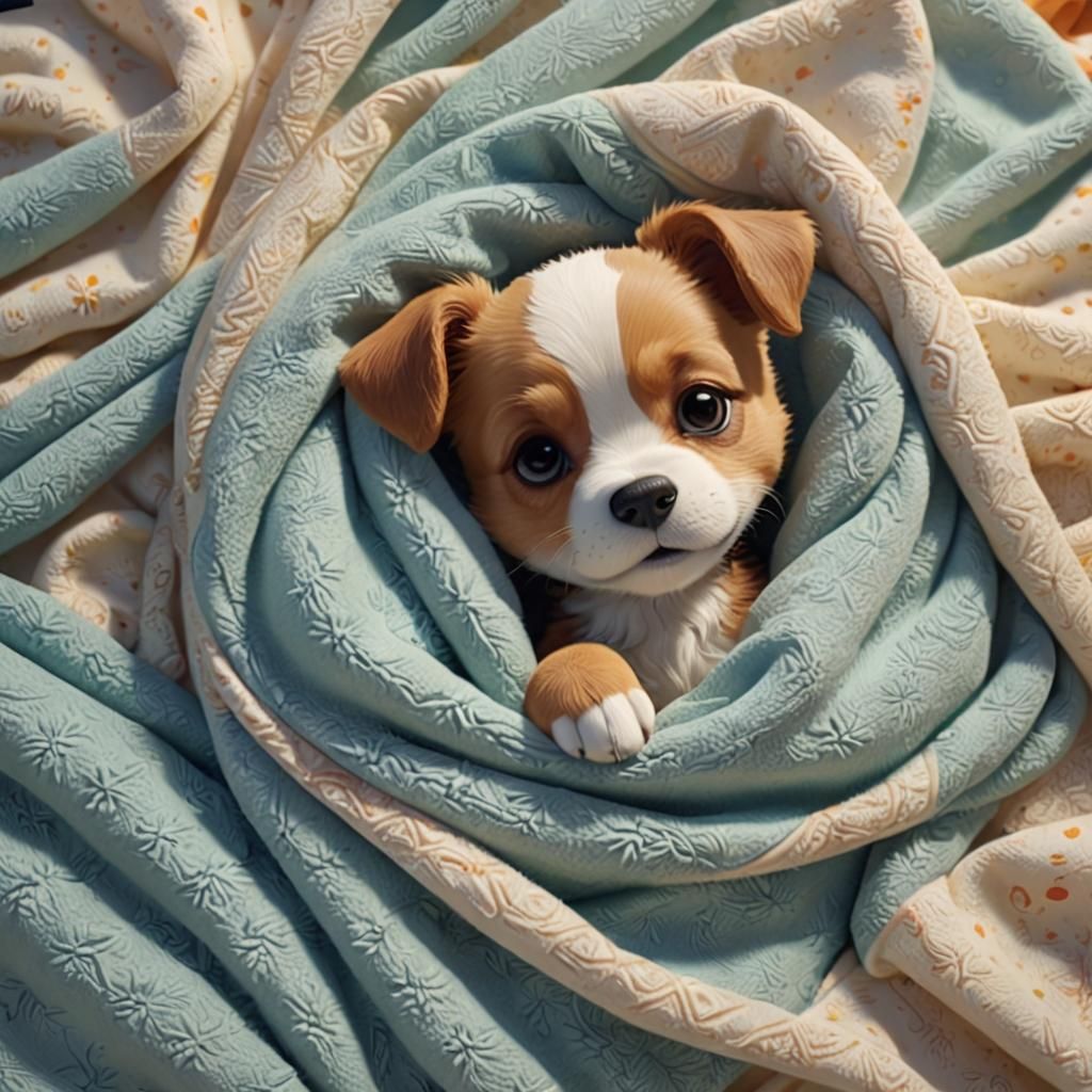 Cute Puppy Sleeping: 3D Cartoon Render