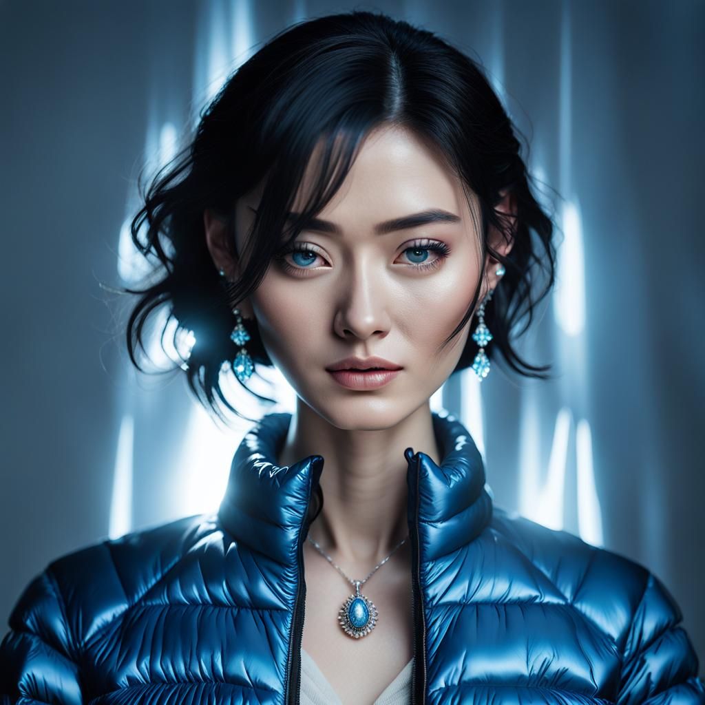 Mysterious Asian Woman Portrait with Softbox Lighting