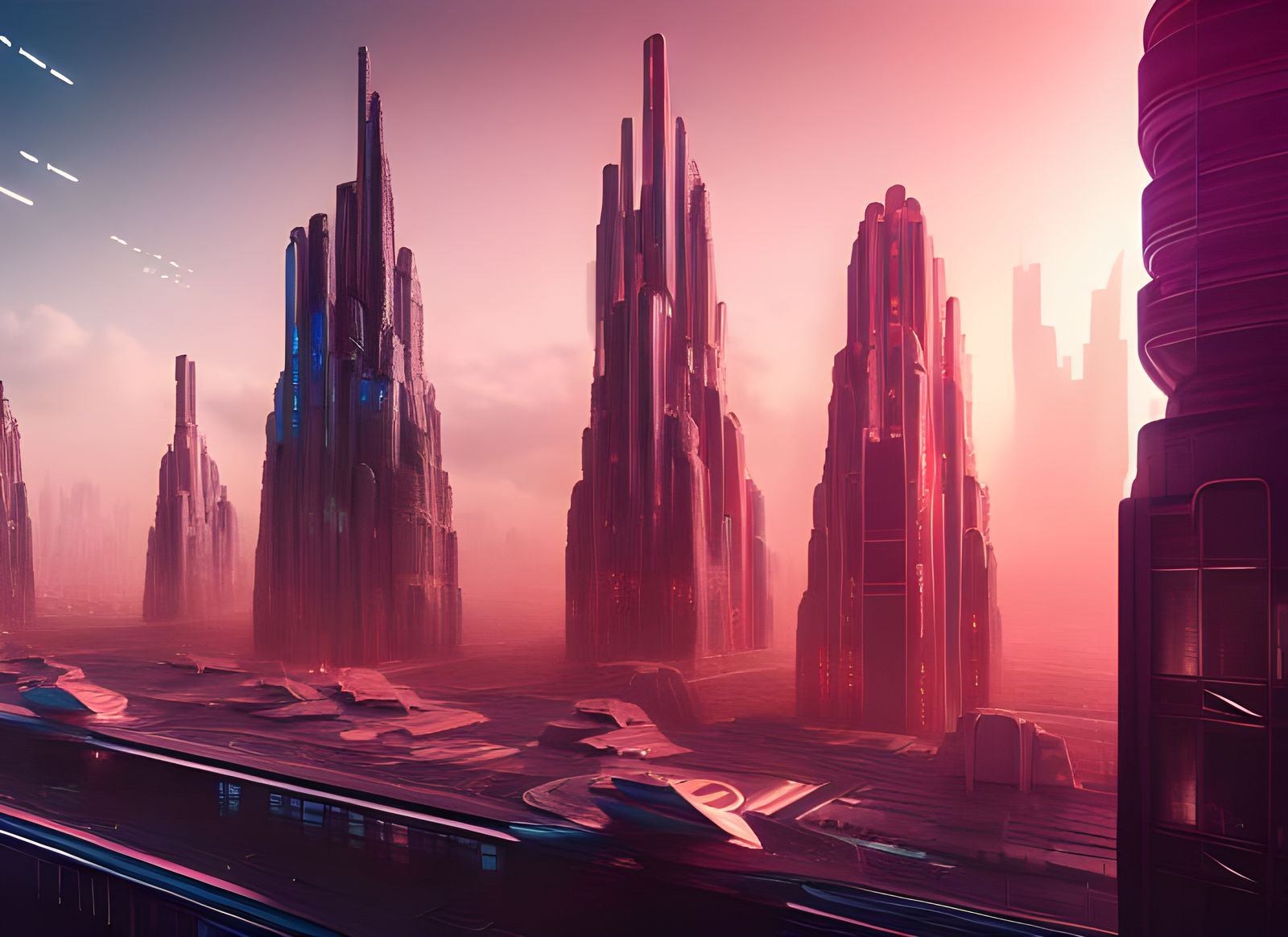 Futuristic Cake City in Vibrant Brown