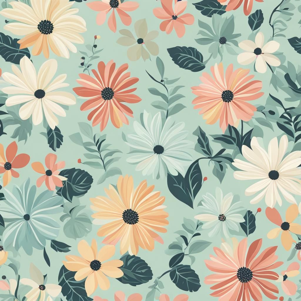 Pastel Floral Pattern: Seamless Delicate Design