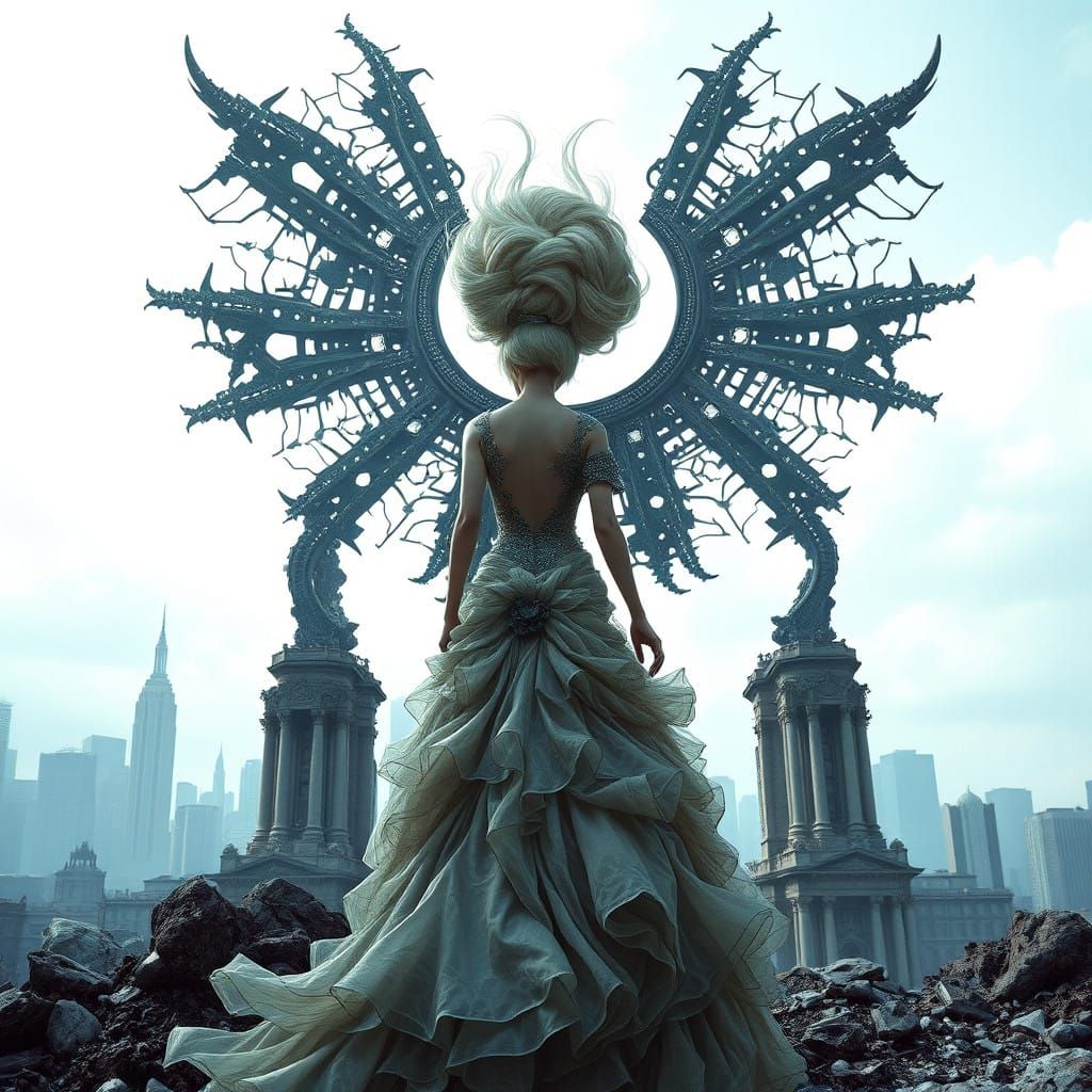 Maximalist Apocalypse Debutante in City Ruins