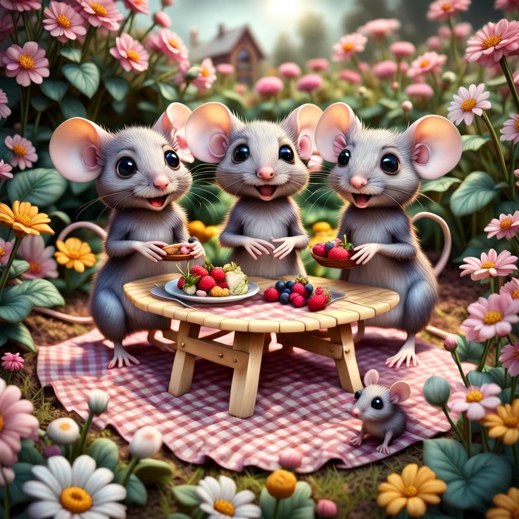 beautiful flower garden picnic