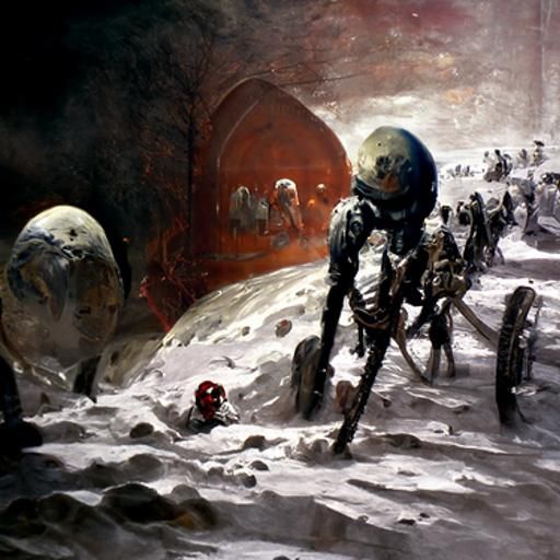 Mars Colonization in Gothic Horror Style