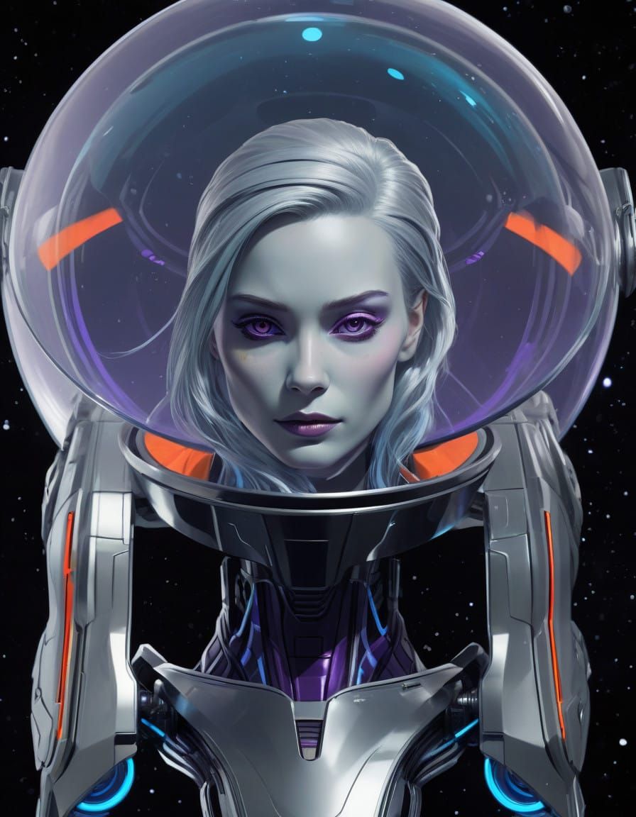 Galactic Starfleet Vessel in Cosmic Vortex