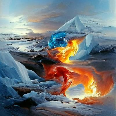 Fire and Ice: Oil Painting