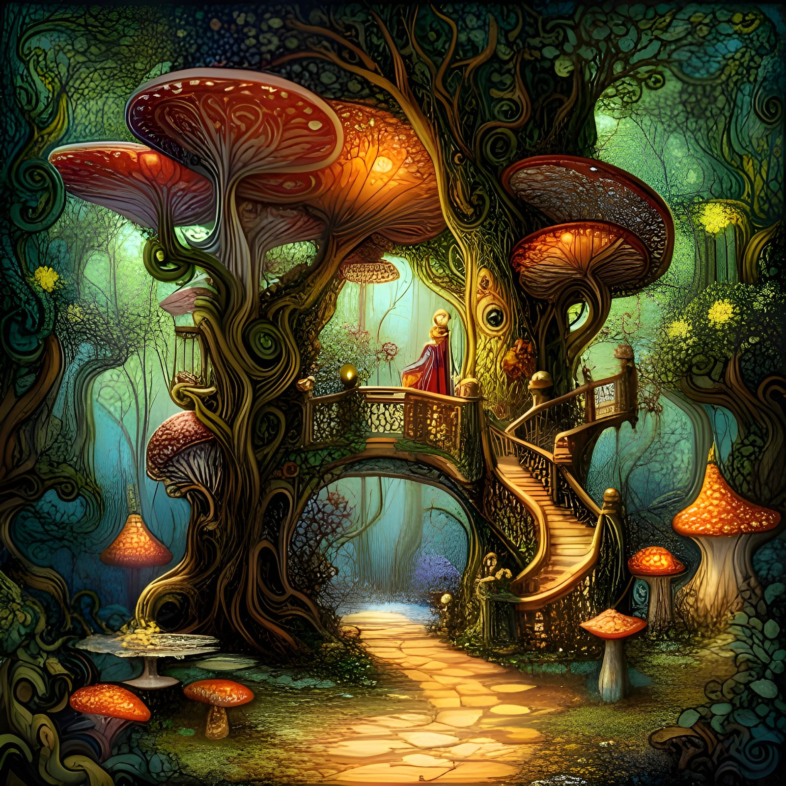 Enchanted Fae Treehouse in Maximalist Fairytale Style