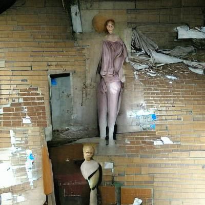 Creepy Mannequin in Abandoned Building