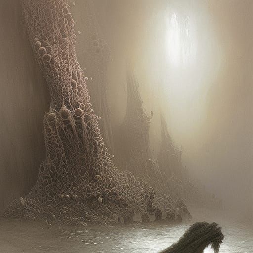 Trypophobia Horror in Engraving Style