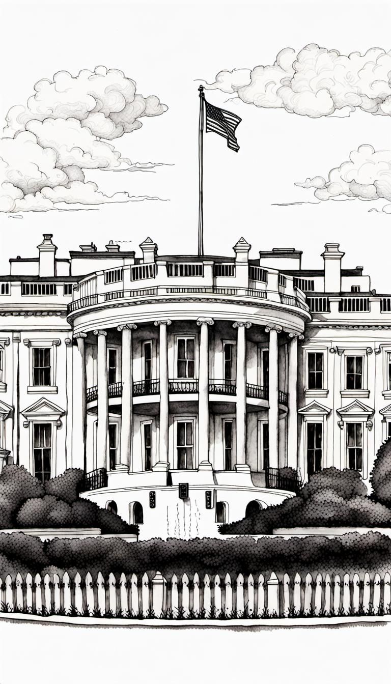 White House Pen and Ink Illustration