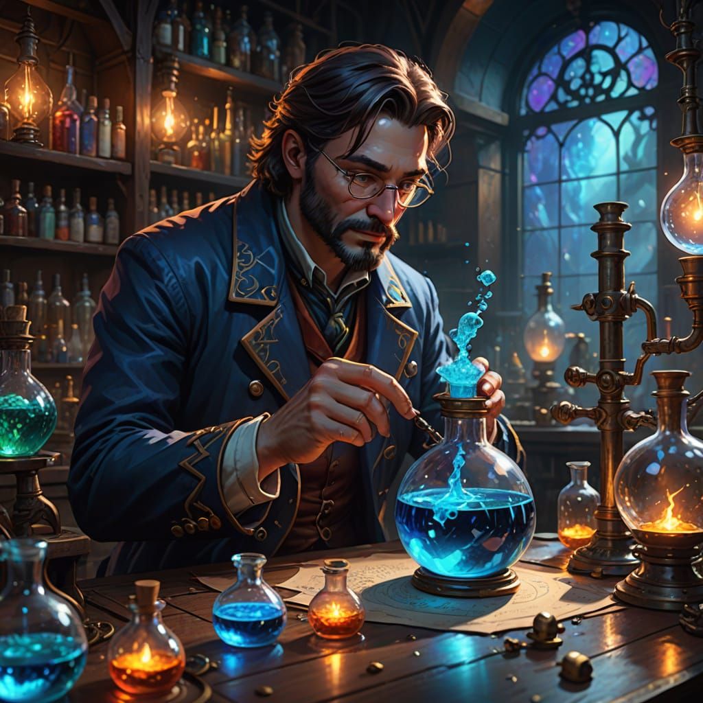 Magical Laboratory with Potion Testers Concept Art