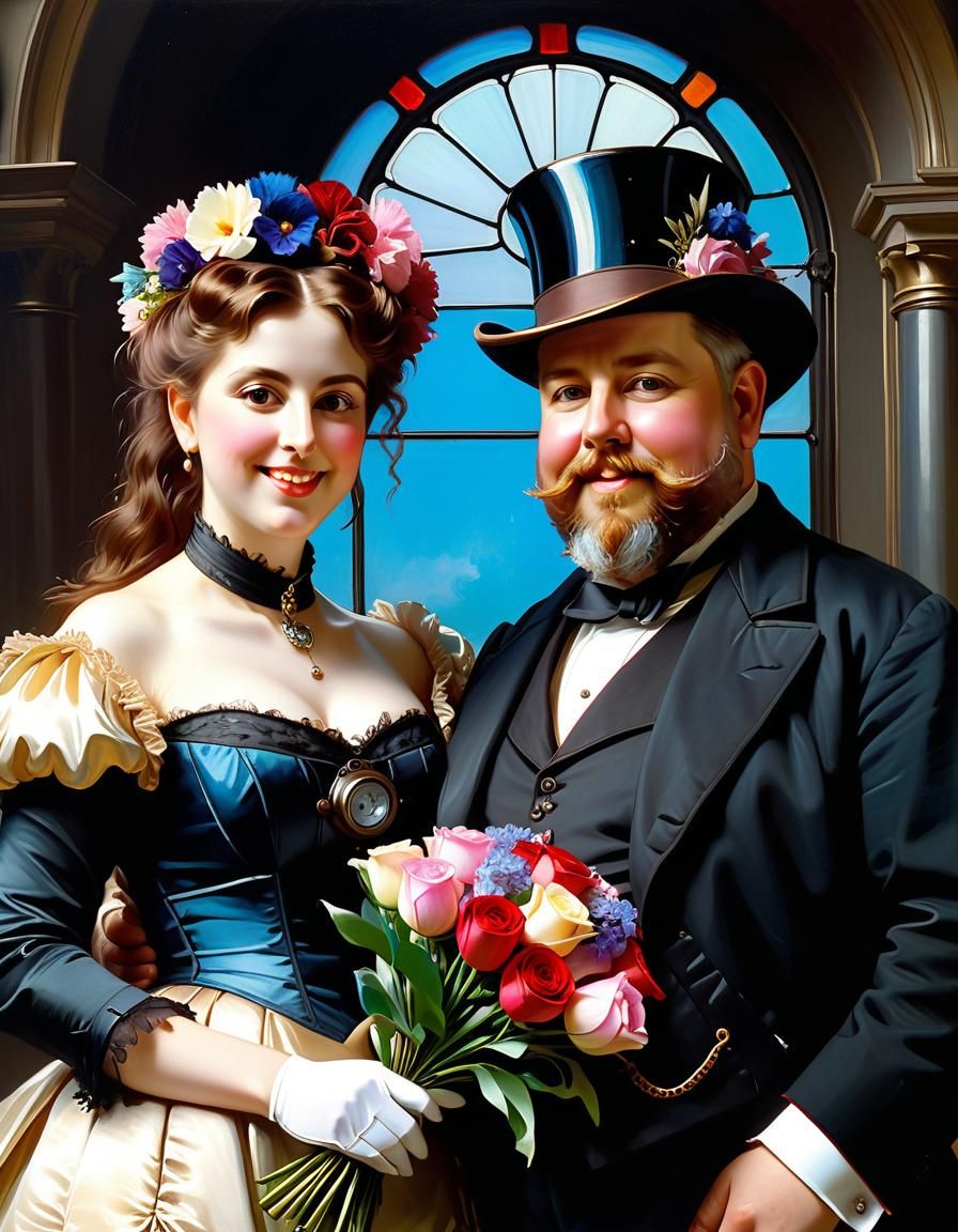 19th Century Portrait of a Wedding Couple