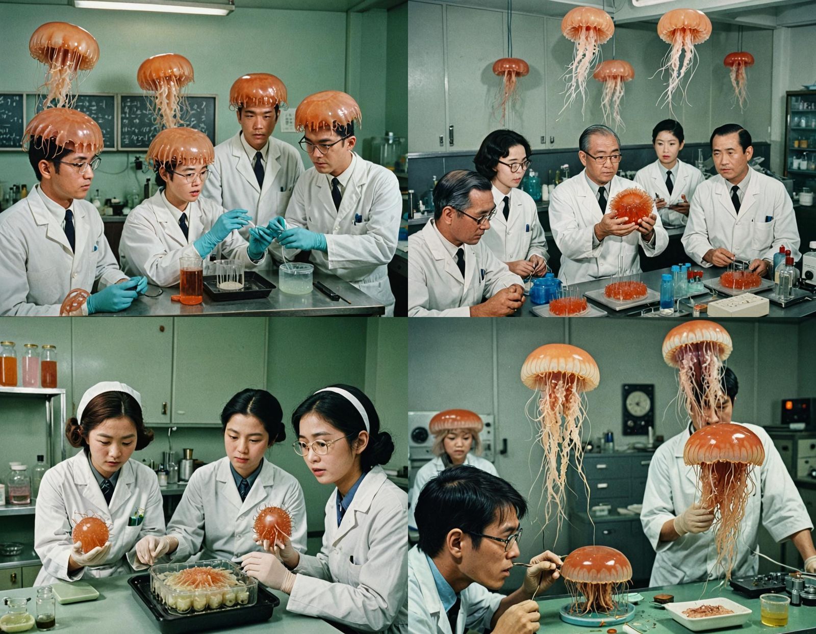 1960s Photo: Bizarre Lab Experiments with Jellyfish