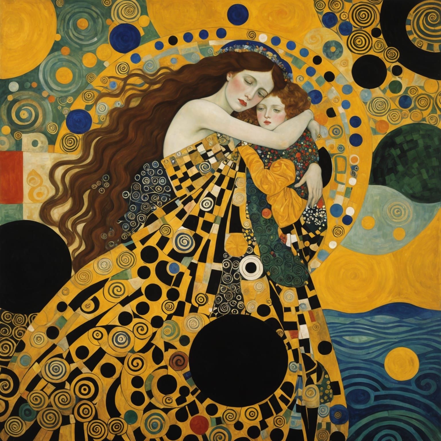 Gustav Klimt (Symbolism)
A dreamlike scene with figures floa...