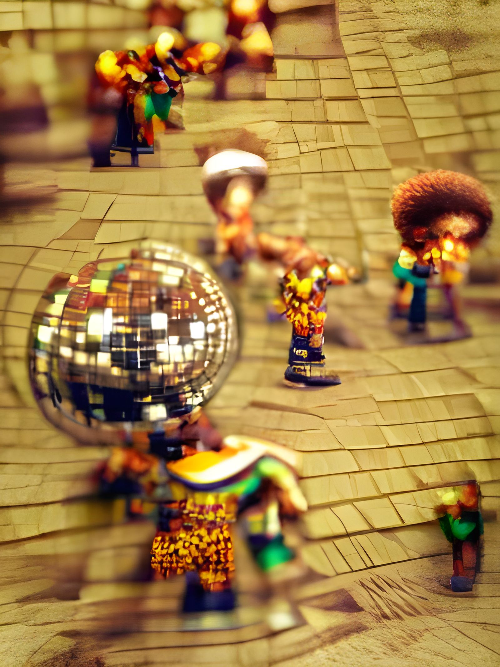 Disco Afro Music Dance with Tilt-Shift Effect