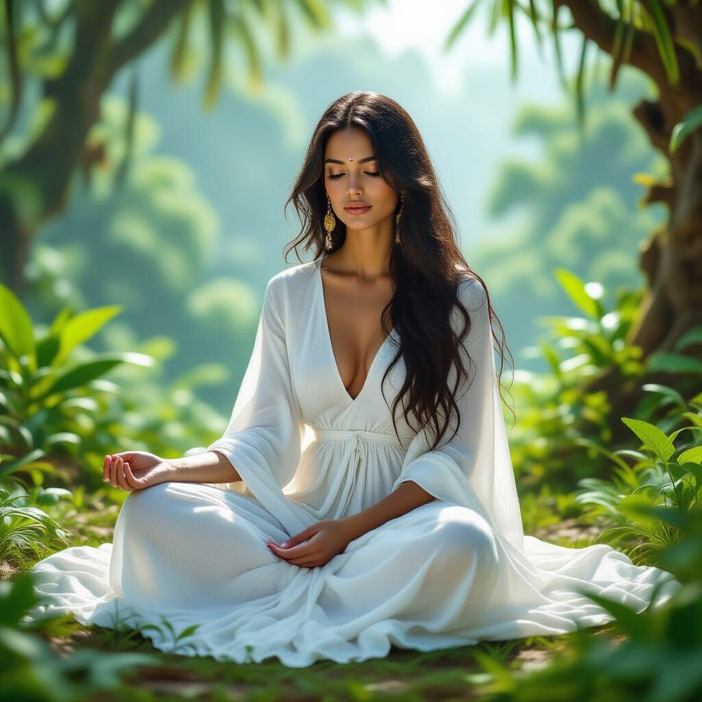 Lemurian Healer in Ethereal Style