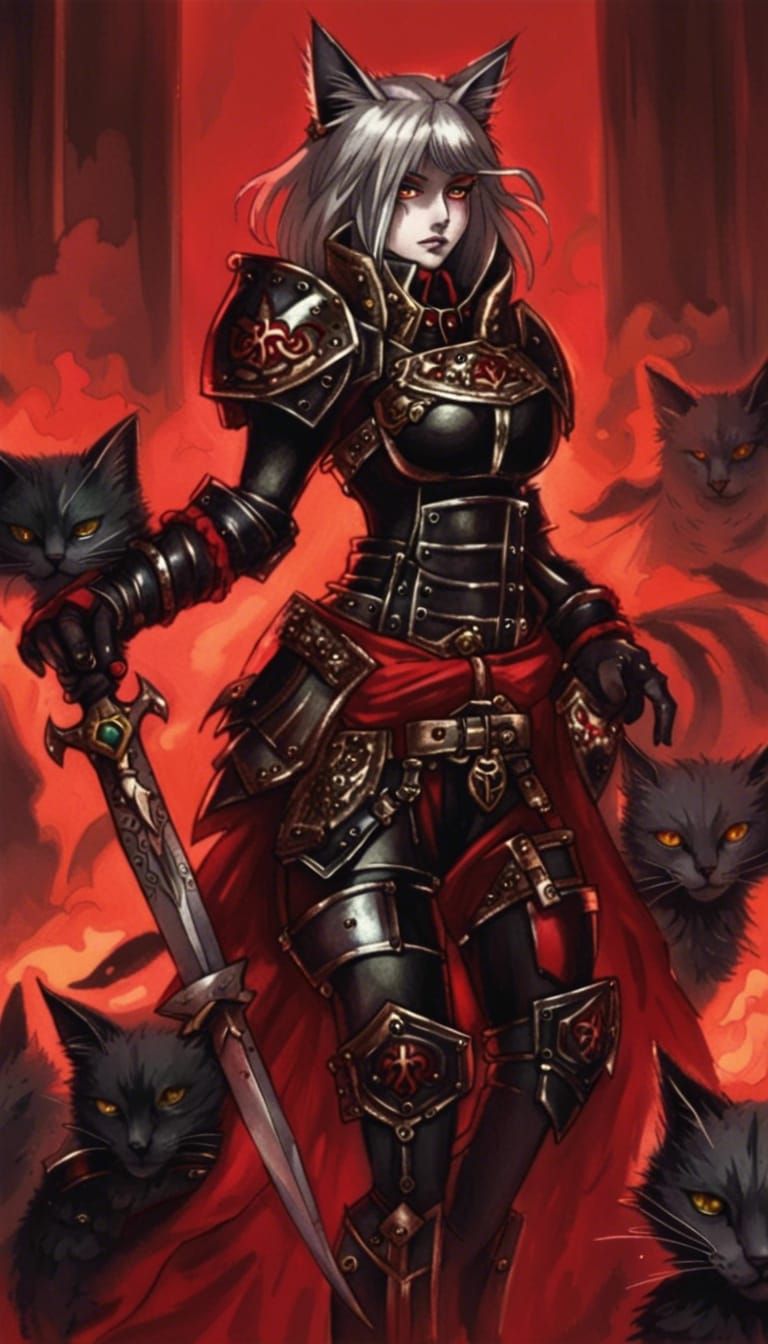 Anime-Style Adepta Sororitas Warrior Cat