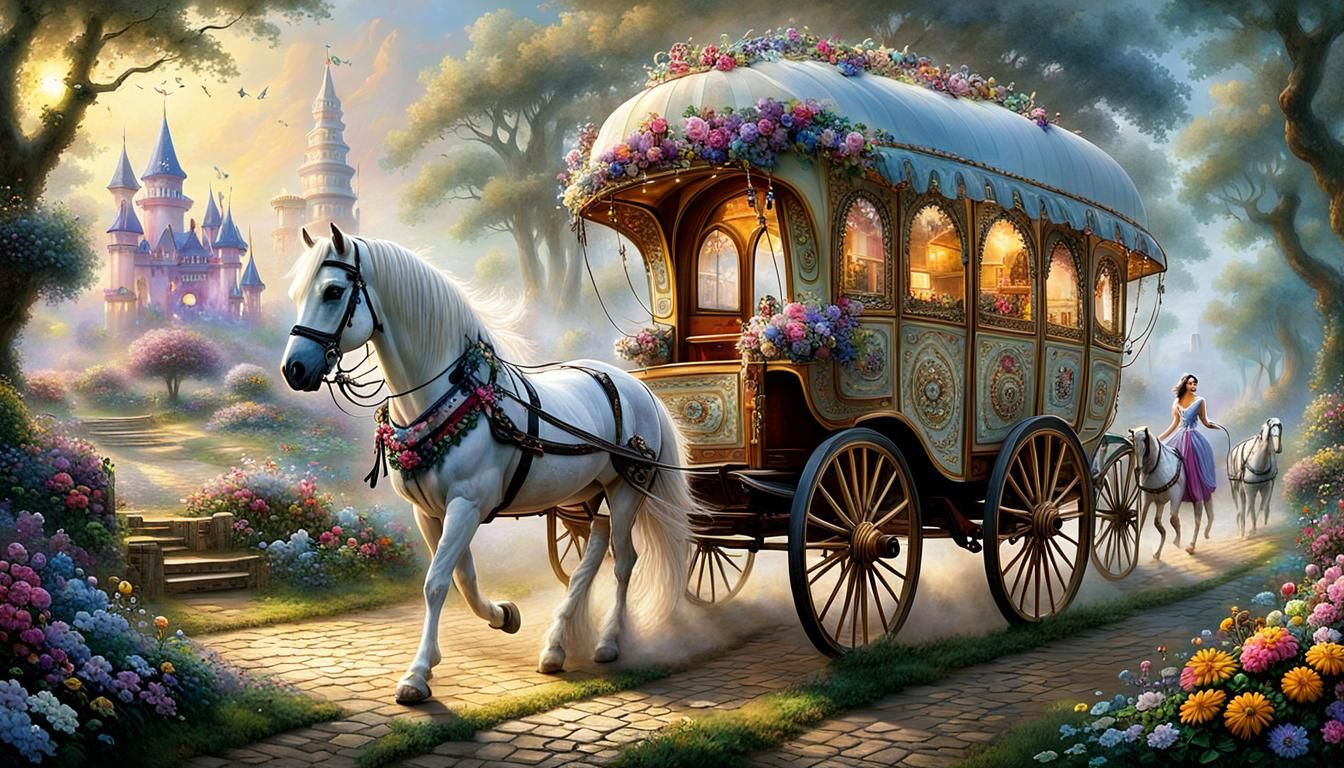 Gypsy Caravan Journey Through a Fantasy Kingdom