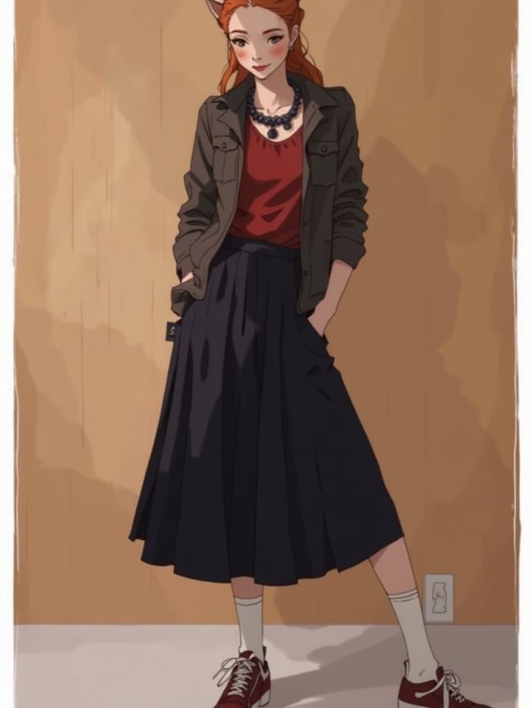 Shy Fox-girl Vixen (anime style)