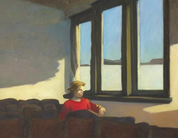 Lone Figure in Room, Edward Hopper Style