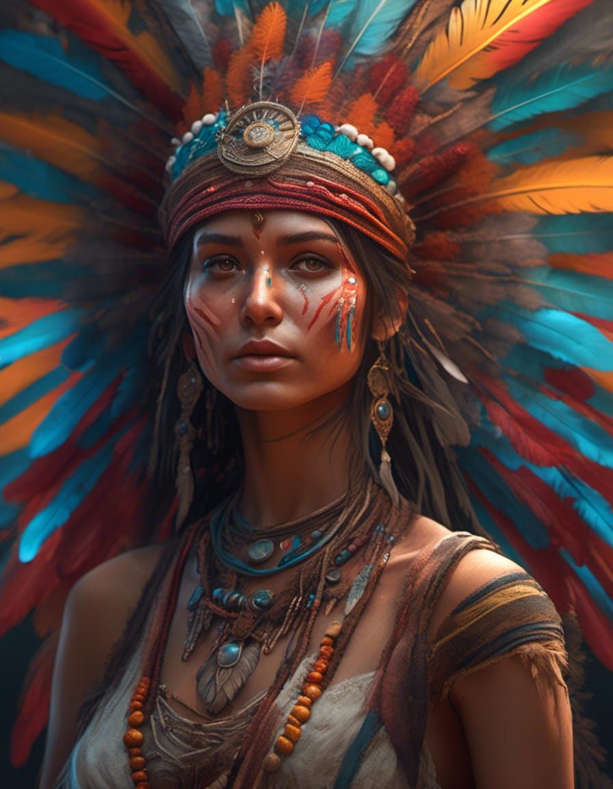 Traditional Indian Woman Portrait in Hyperreal Style