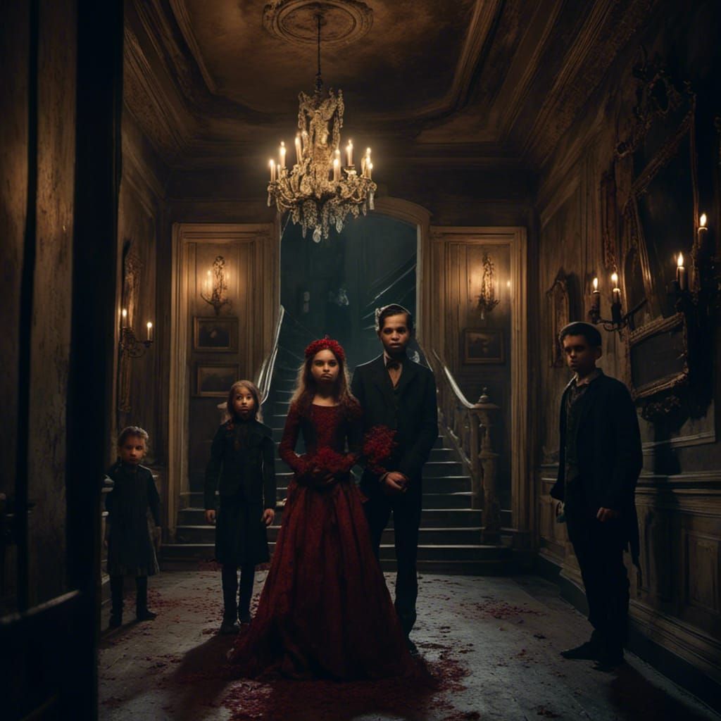 Eerie Surrealism: Cursed Family in Old Mansion
