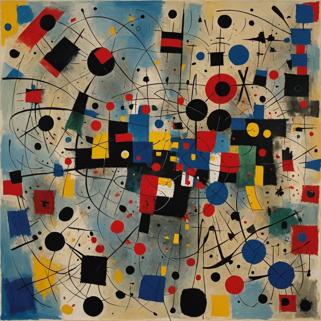 Abstract Expressionism with Bold Shapes and Colors