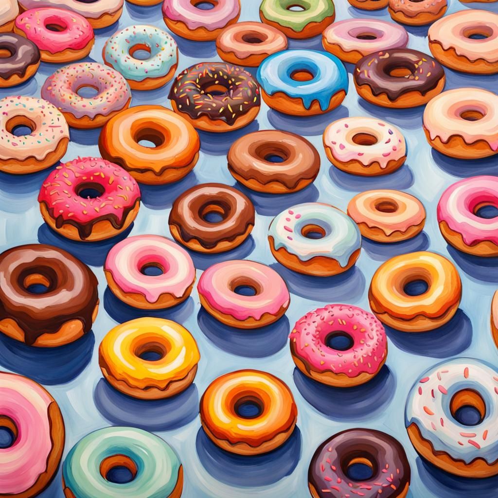 Donuts in a Drag Race: Gouache Impressionist Painting