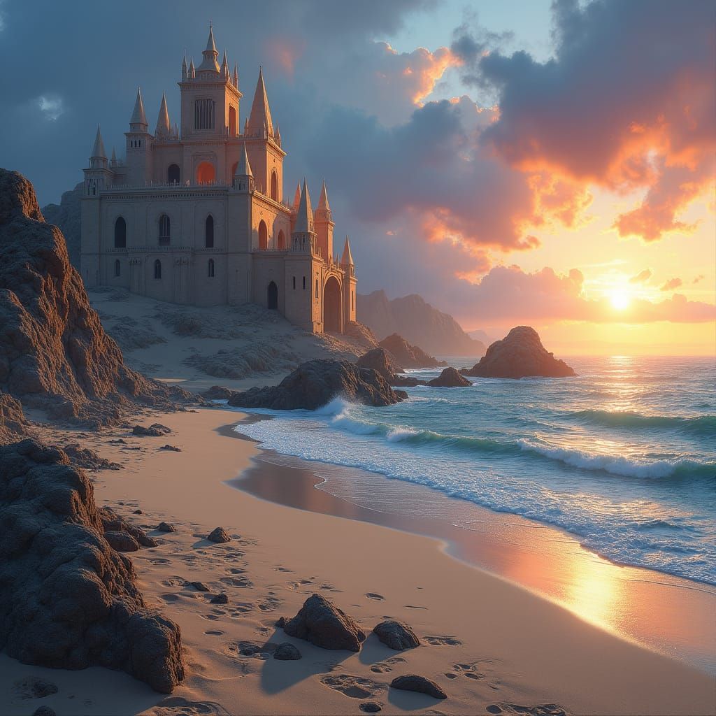 sand castles on the lost shores of aranzen, where magic stil...