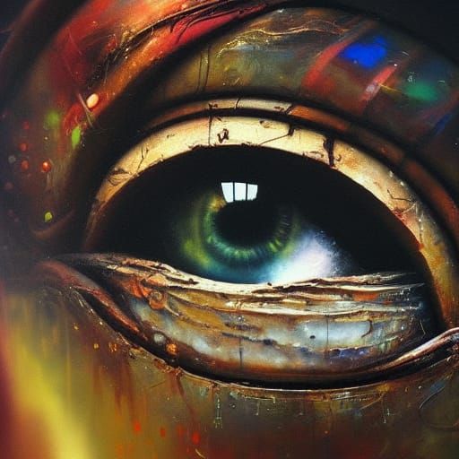 Surreal Eye Macro Photograph as Detailed Painting
